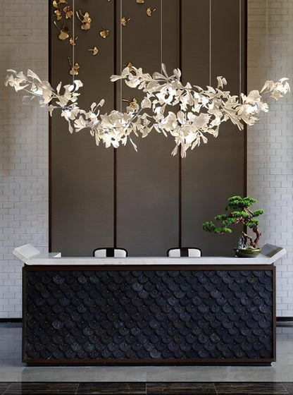 Double Layer Combination Gingko Electrolier Chandelier