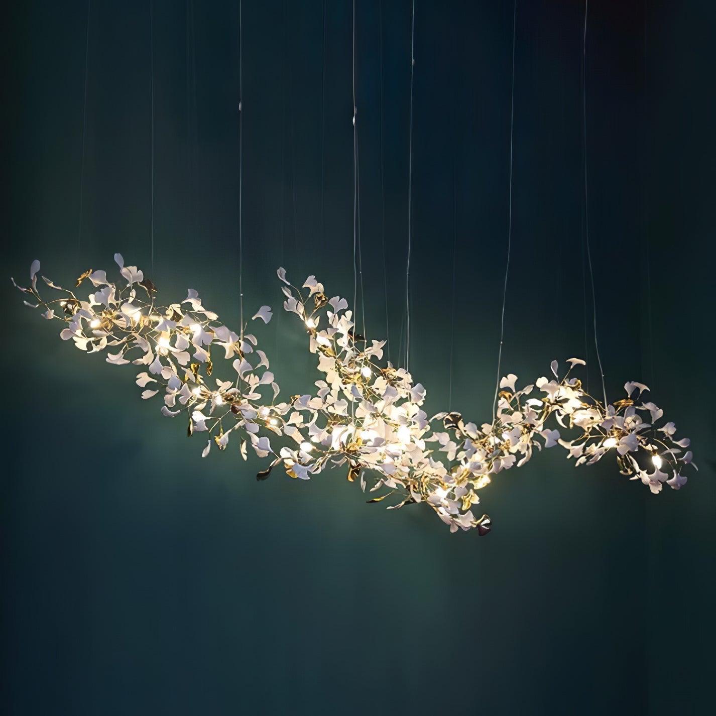 Double Layer Combination Gingko Electrolier Chandelier