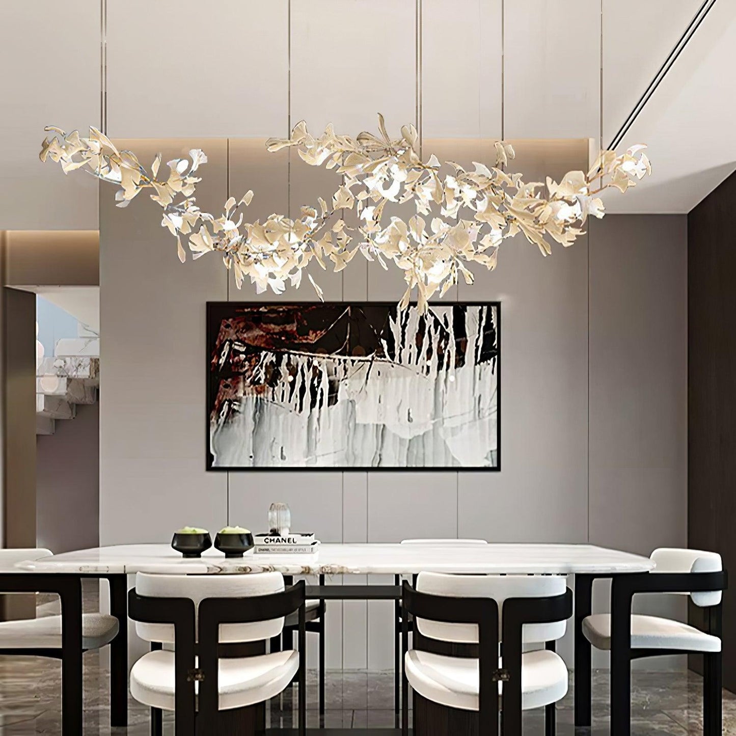 Double Layer Combination Gingko Electrolier Chandelier