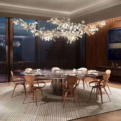 Double Layer Combination Gingko Electrolier Chandelier