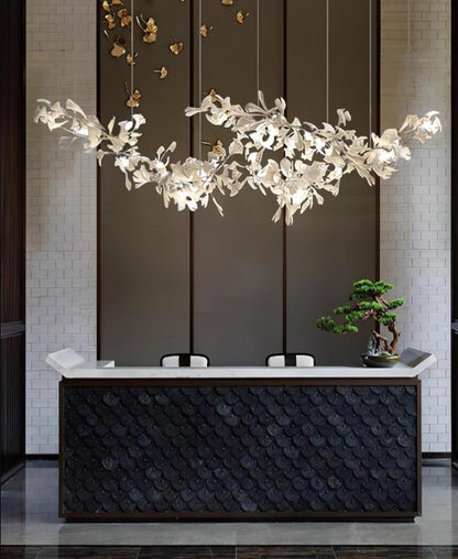 Double Layer Combination Gingko Electrolier Chandelier