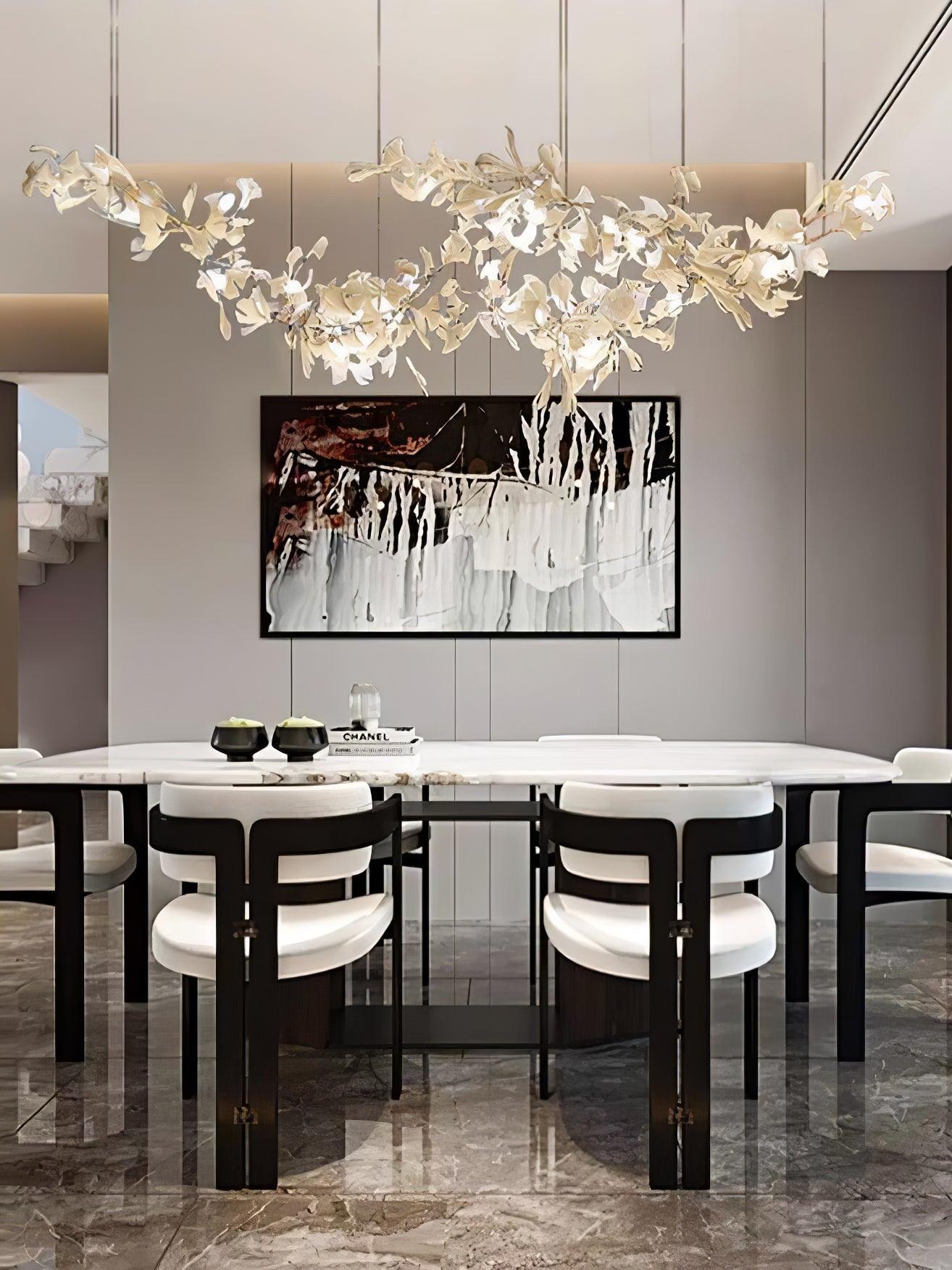 Double Layer Combination Gingko Electrolier Chandelier