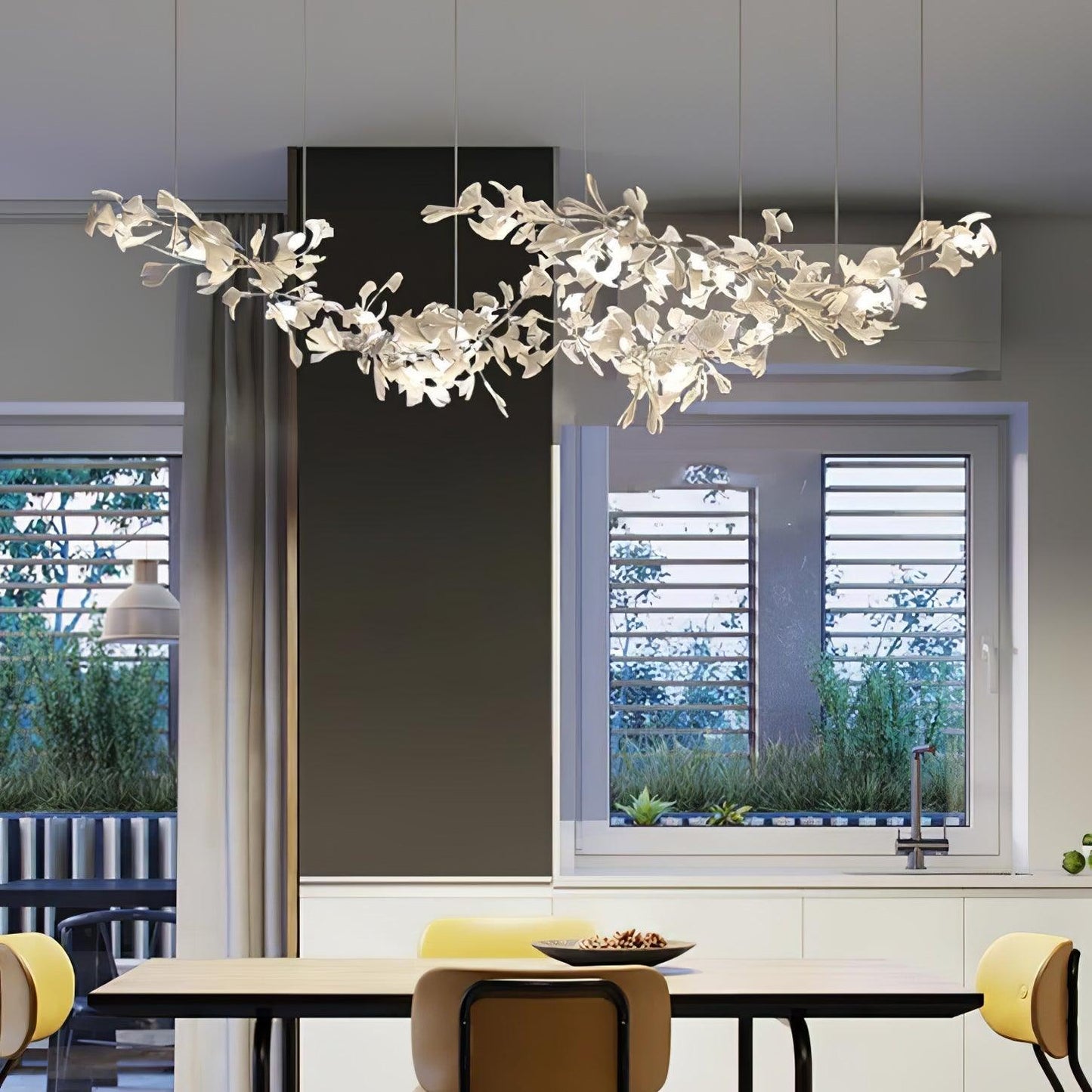 Double Layer Combination Gingko Electrolier Chandelier