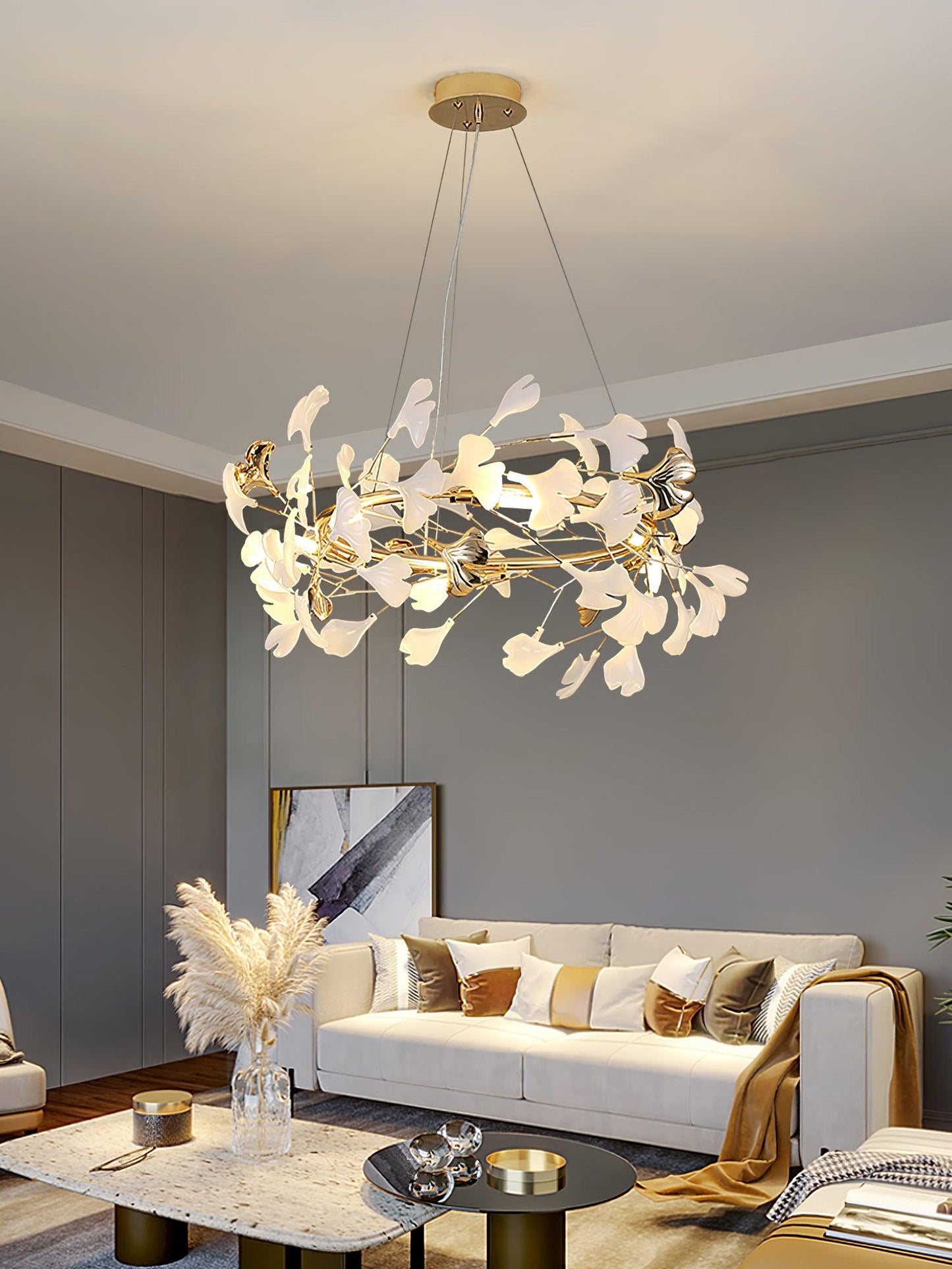 Gingko Ceiling fixture Chandelier T