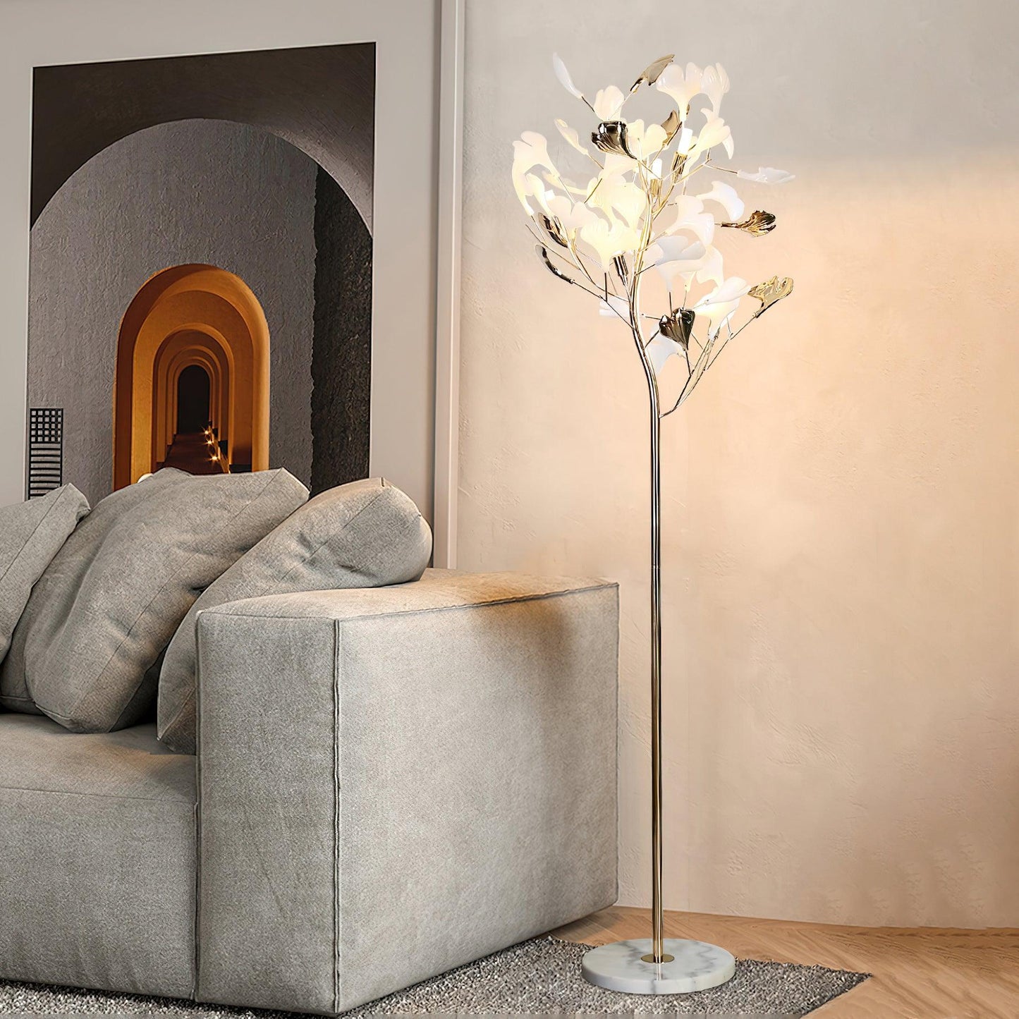 Gingko Leaf Uplight Lamp Floor Lamp