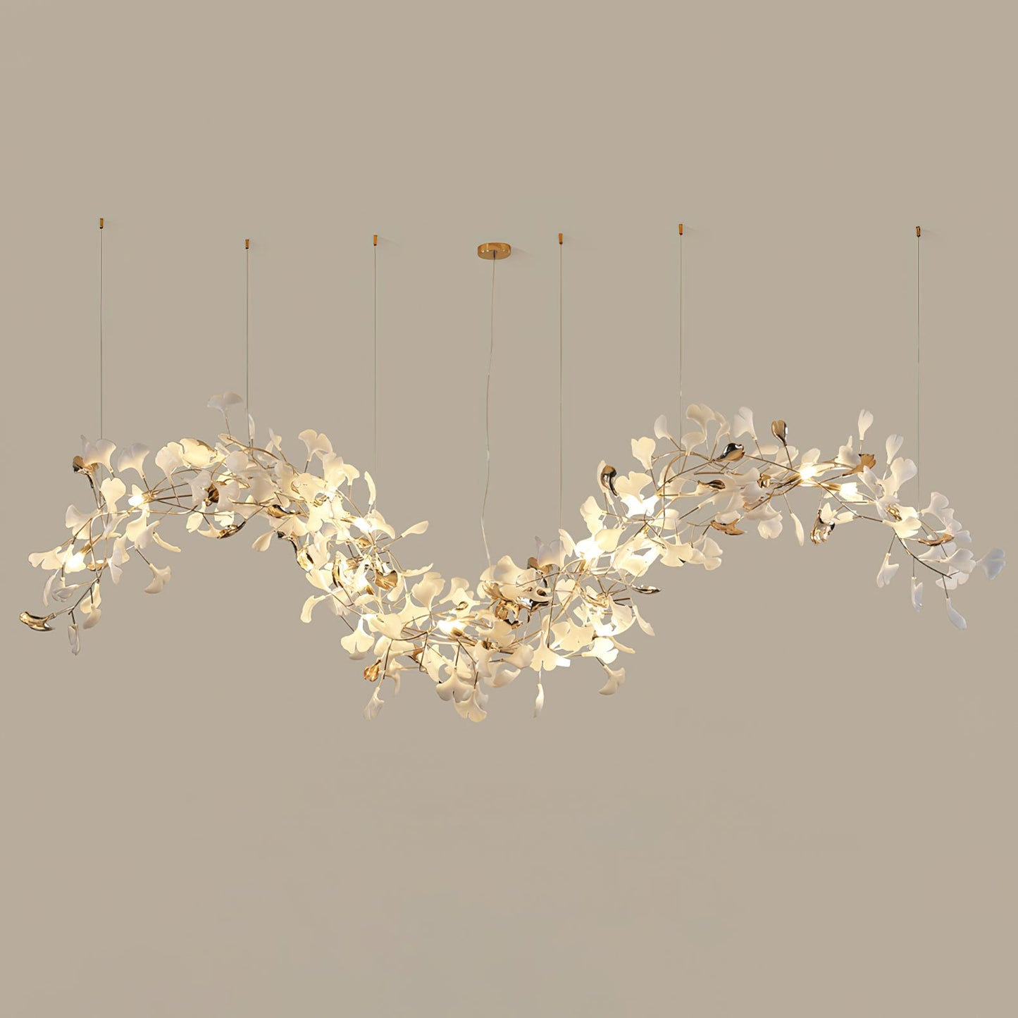 Ginkgo Tip Tlying Crown Chandelier