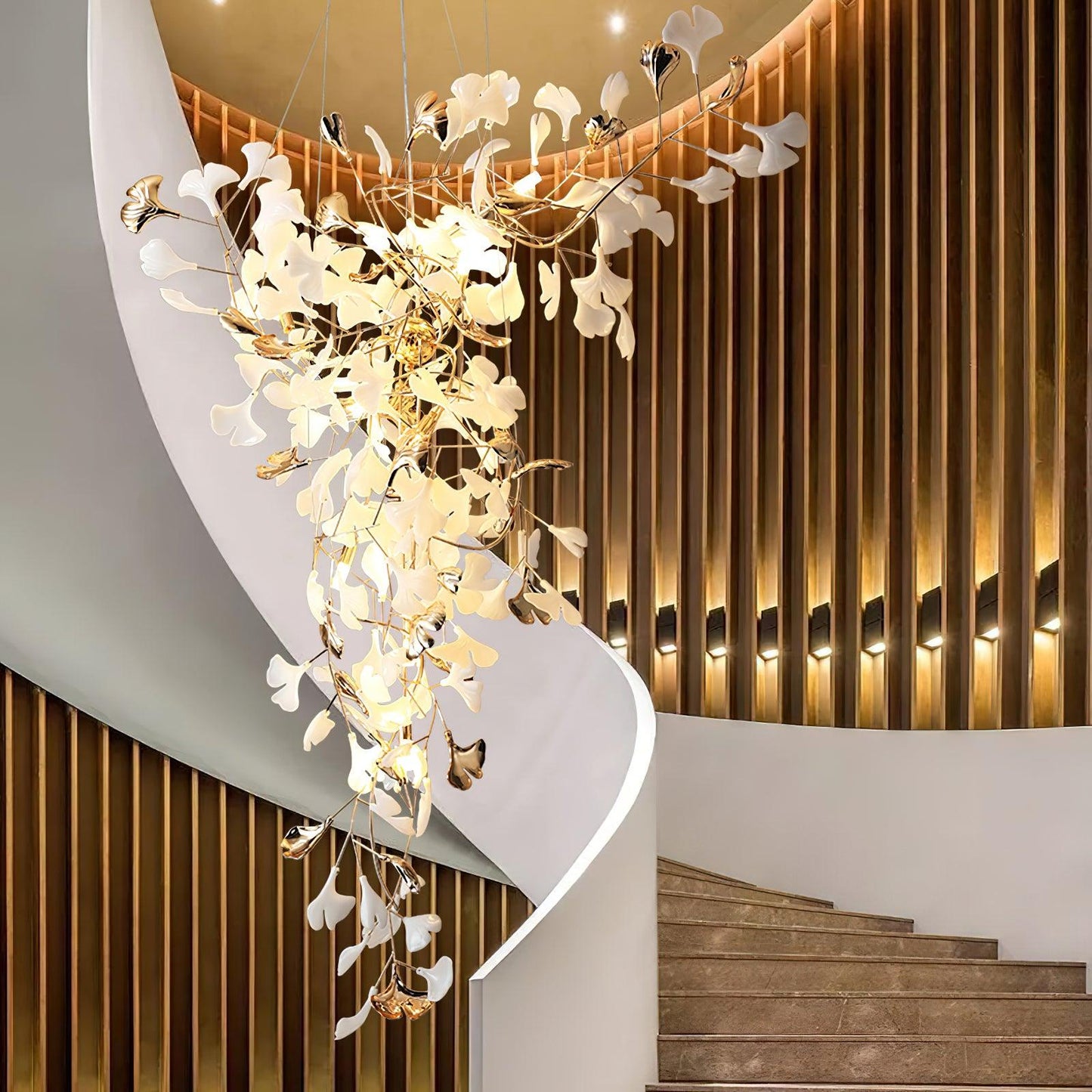 Ginkgo Tip Tlying Crown Chandelier