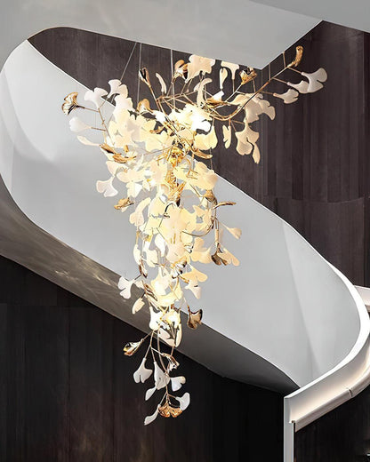 Ginkgo Tip Tlying Crown Chandelier