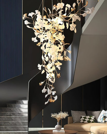 Ginkgo Tip Tlying Crown Chandelier