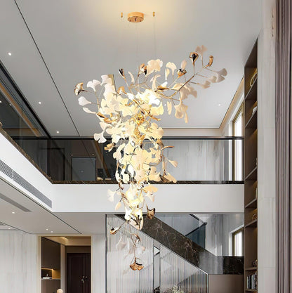 Ginkgo Tip Tlying Crown Chandelier