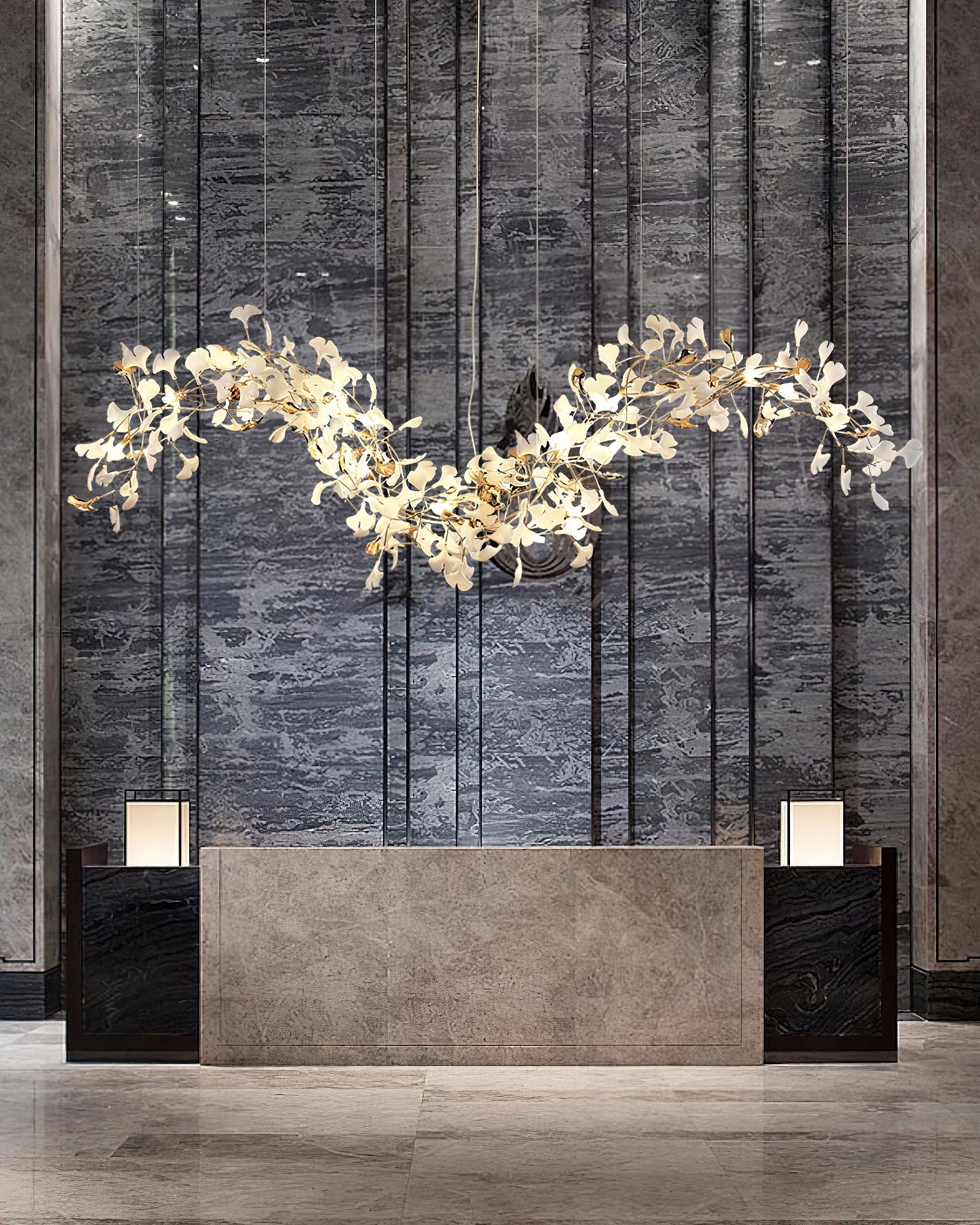 Ginkgo Tip Tlying Crown Chandelier