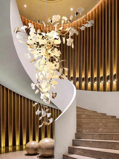 Ginkgo Tip Tlying Crown Chandelier