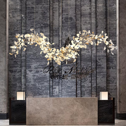 Ginkgo Tip Tlying Crown Chandelier