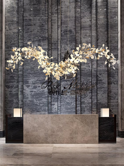 Ginkgo Tip Tlying Crown Chandelier