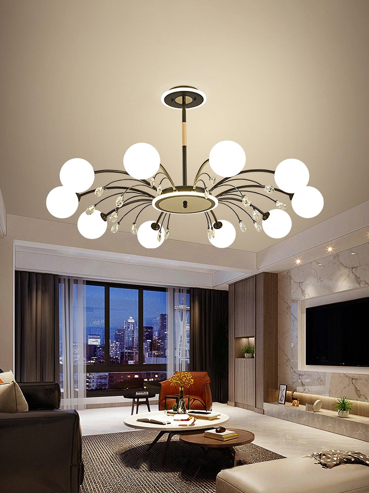 Glamorous Glass Raindrop Candelabrum Chandeliers