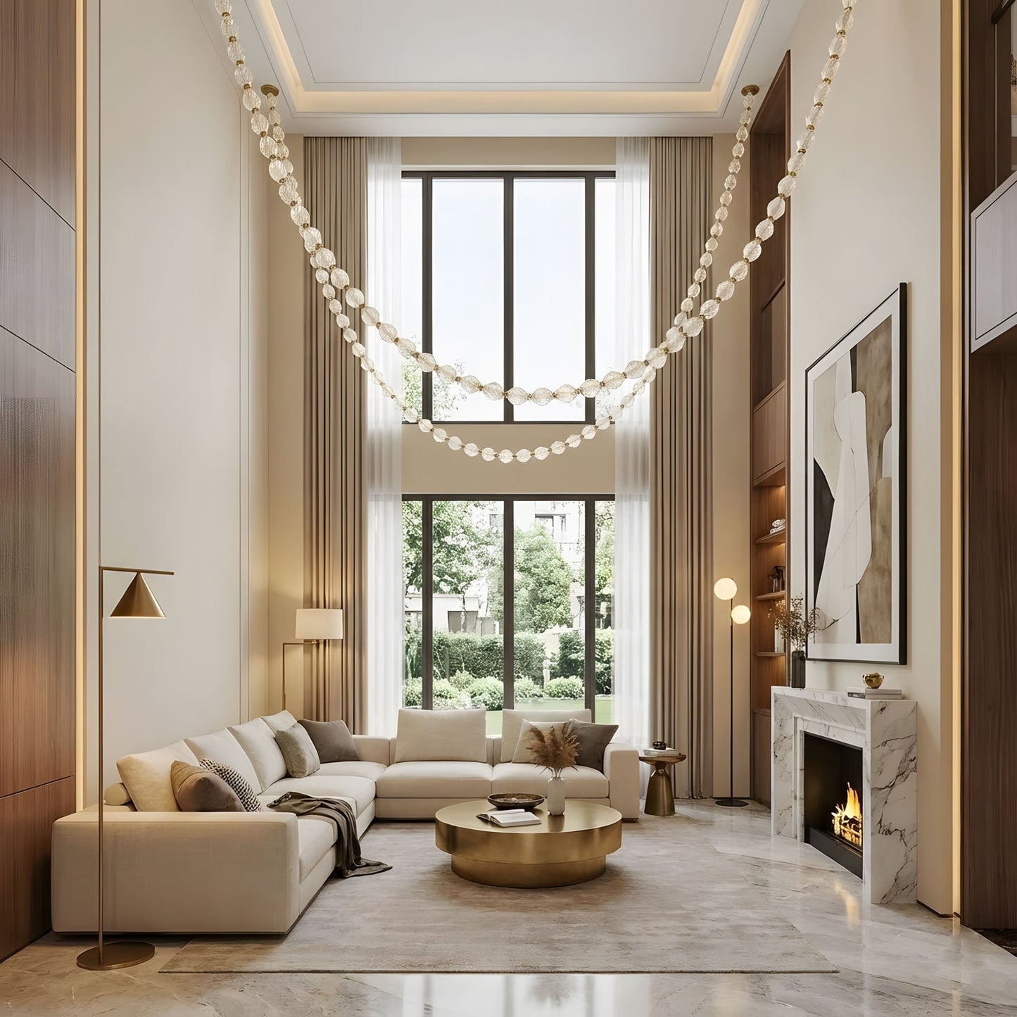 Glass Chain Chandelier