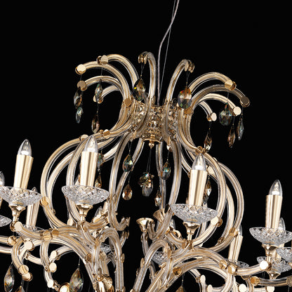 Luxury Gold Plated Crystal 12 Arm Chandelier