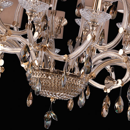 Large Exclusive Gold Plated Crystal Chandelier