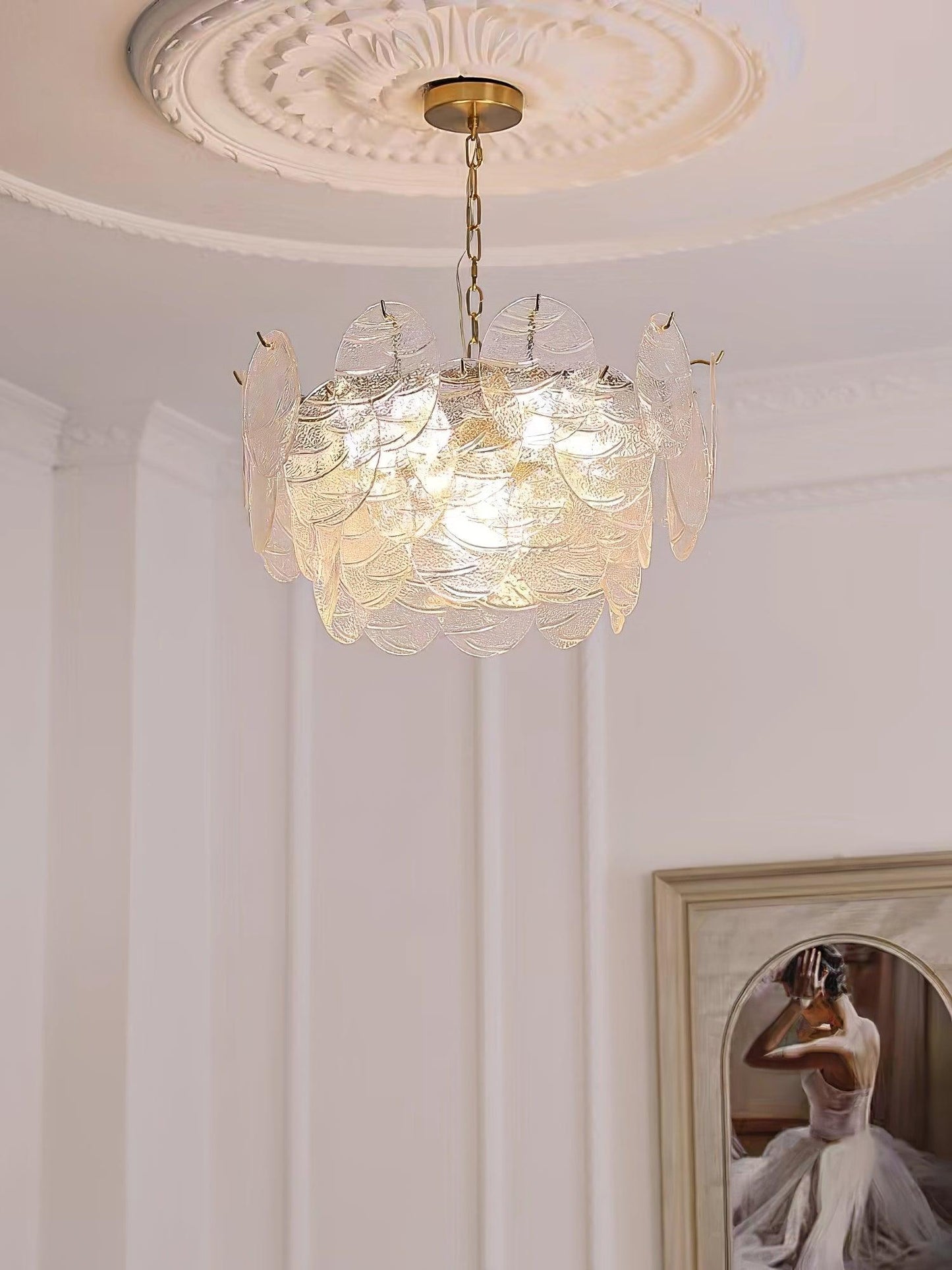 Glass Disc Gasolier Chandelier