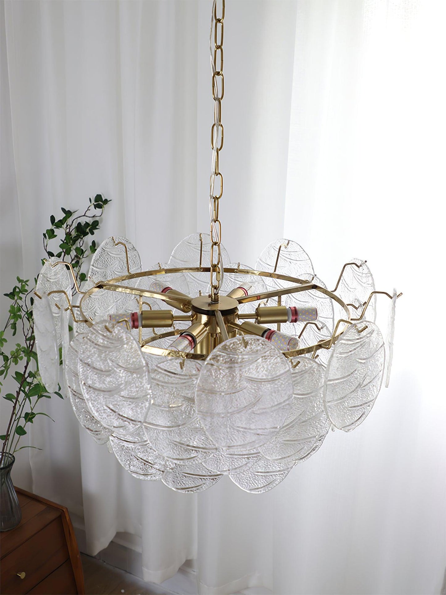 Glass Disc Gasolier Chandelier