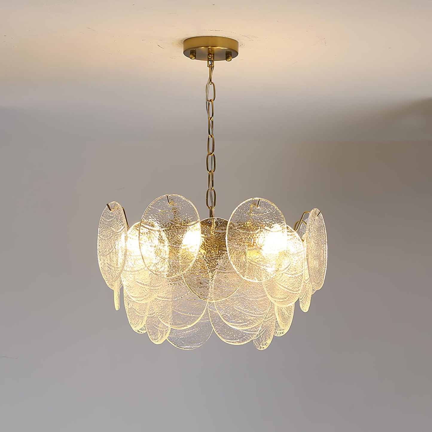 Glass Disc Gasolier Chandelier