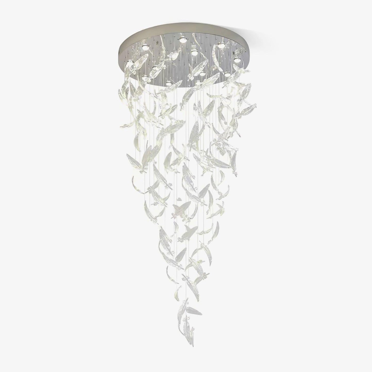 Glass Feathers Flying Pendant light Chandelier