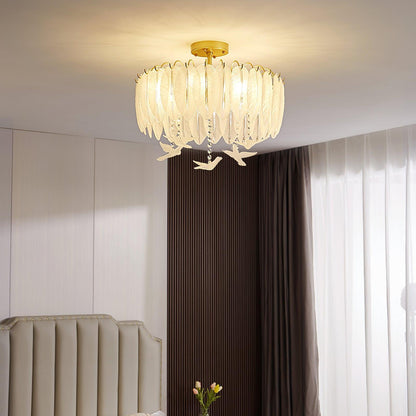 Glass Feather Ceiling fixture Ceiling Light