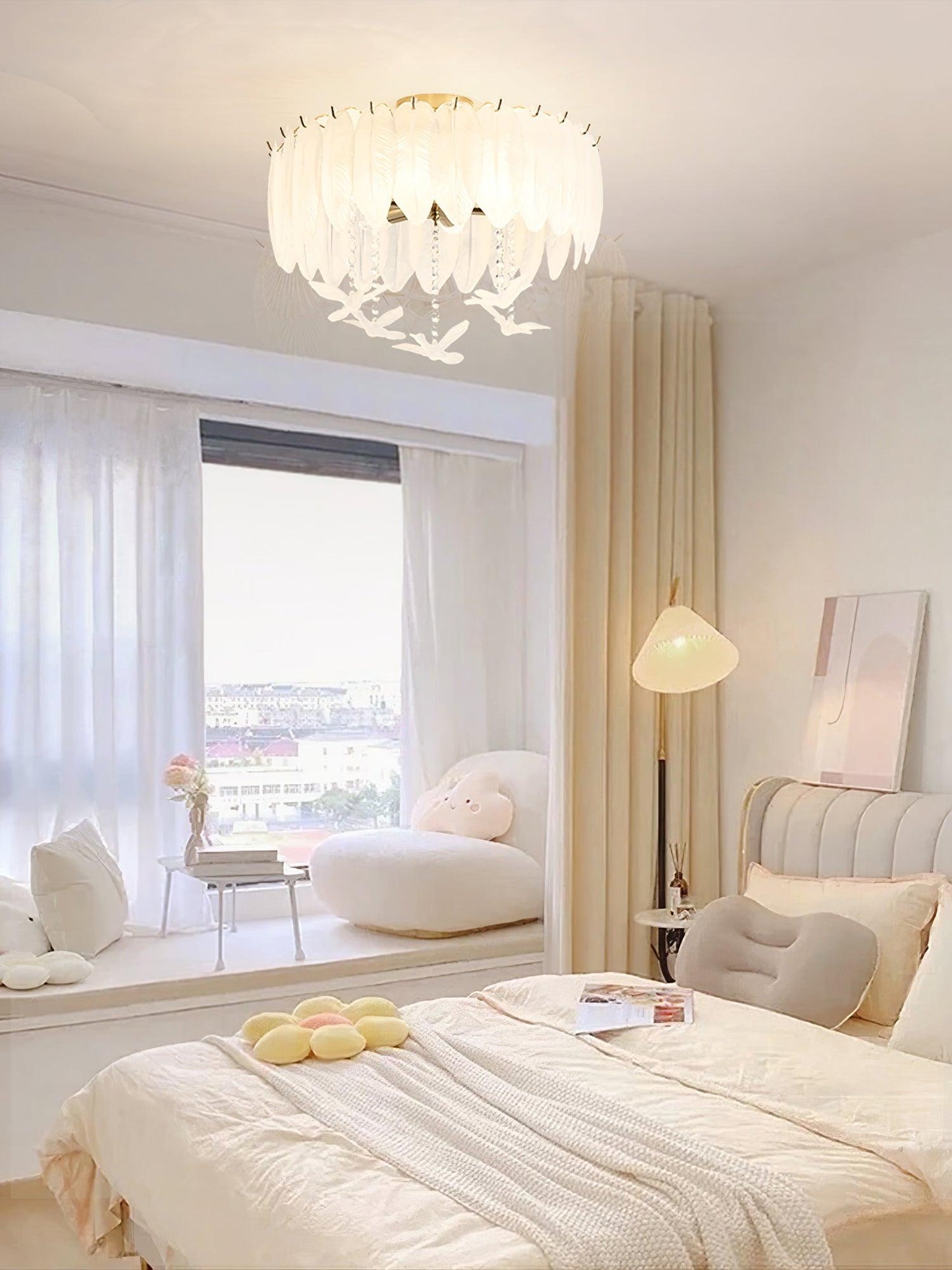 Glass Feather Ceiling fixture Ceiling Light