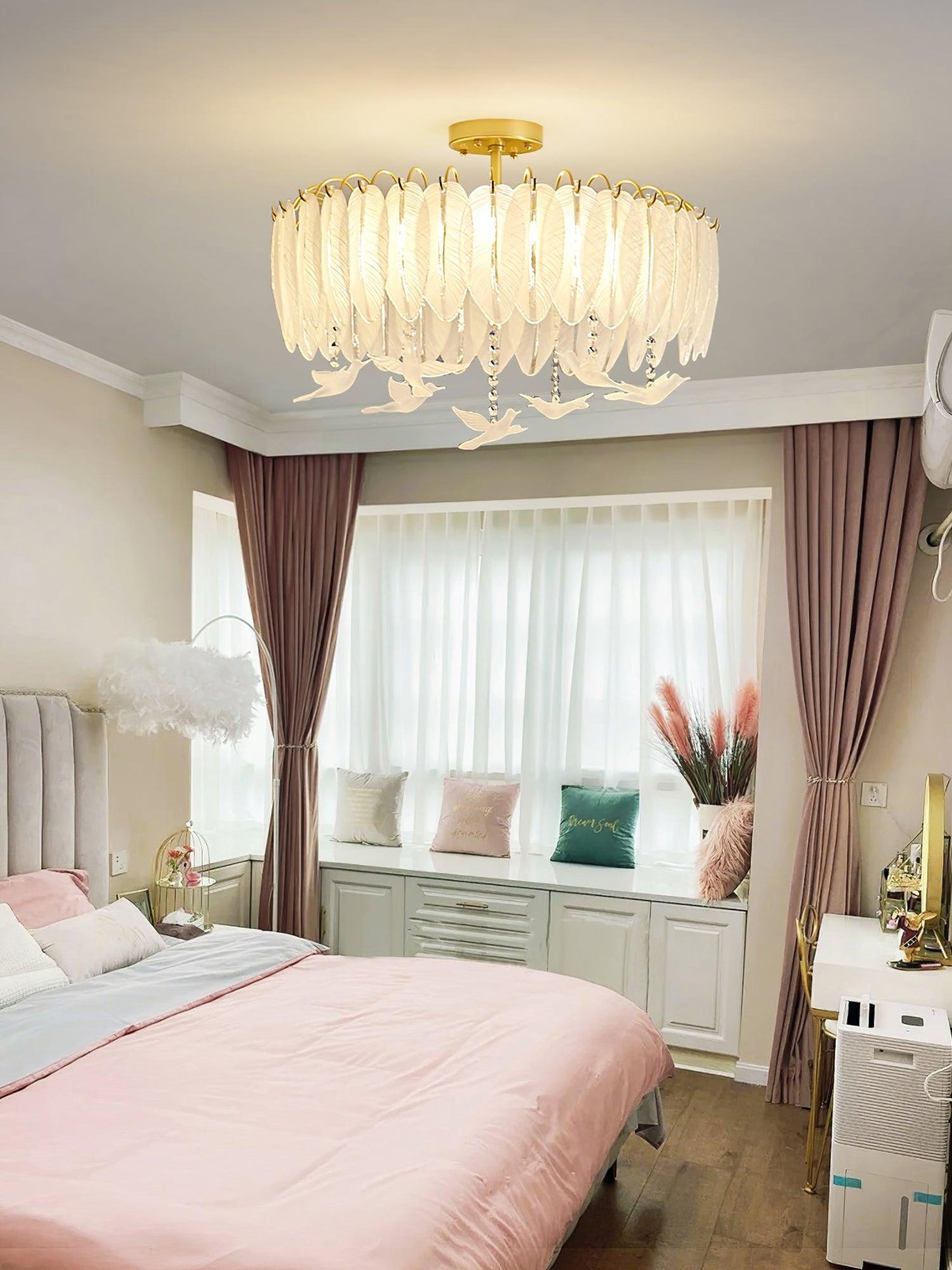 Glass Feather Ceiling fixture Ceiling Light