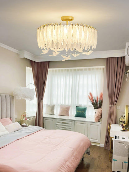 Glass Feather Ceiling fixture Ceiling Light