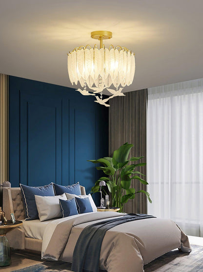 Glass Feather Ceiling fixture Ceiling Light