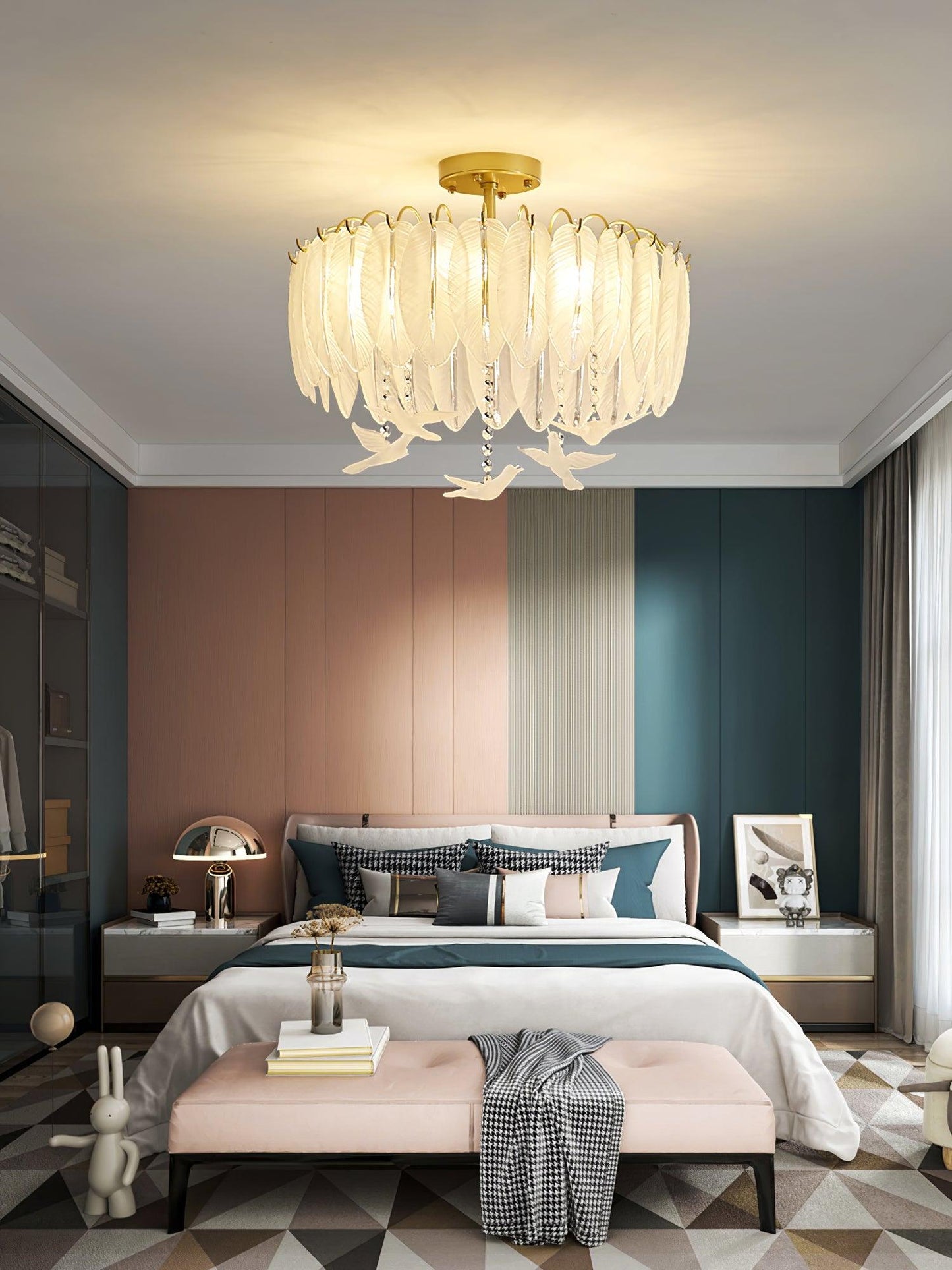 Glass Feather Ceiling fixture Ceiling Light