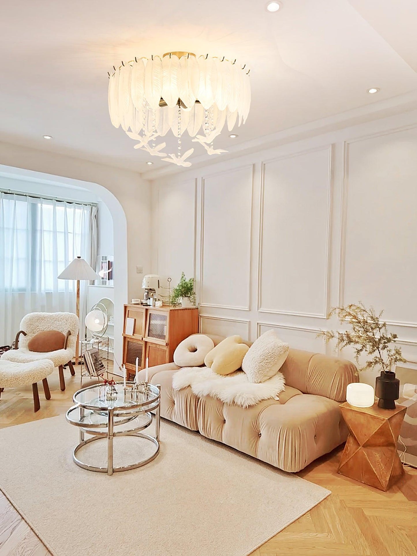 Glass Feather Ceiling fixture Ceiling Light