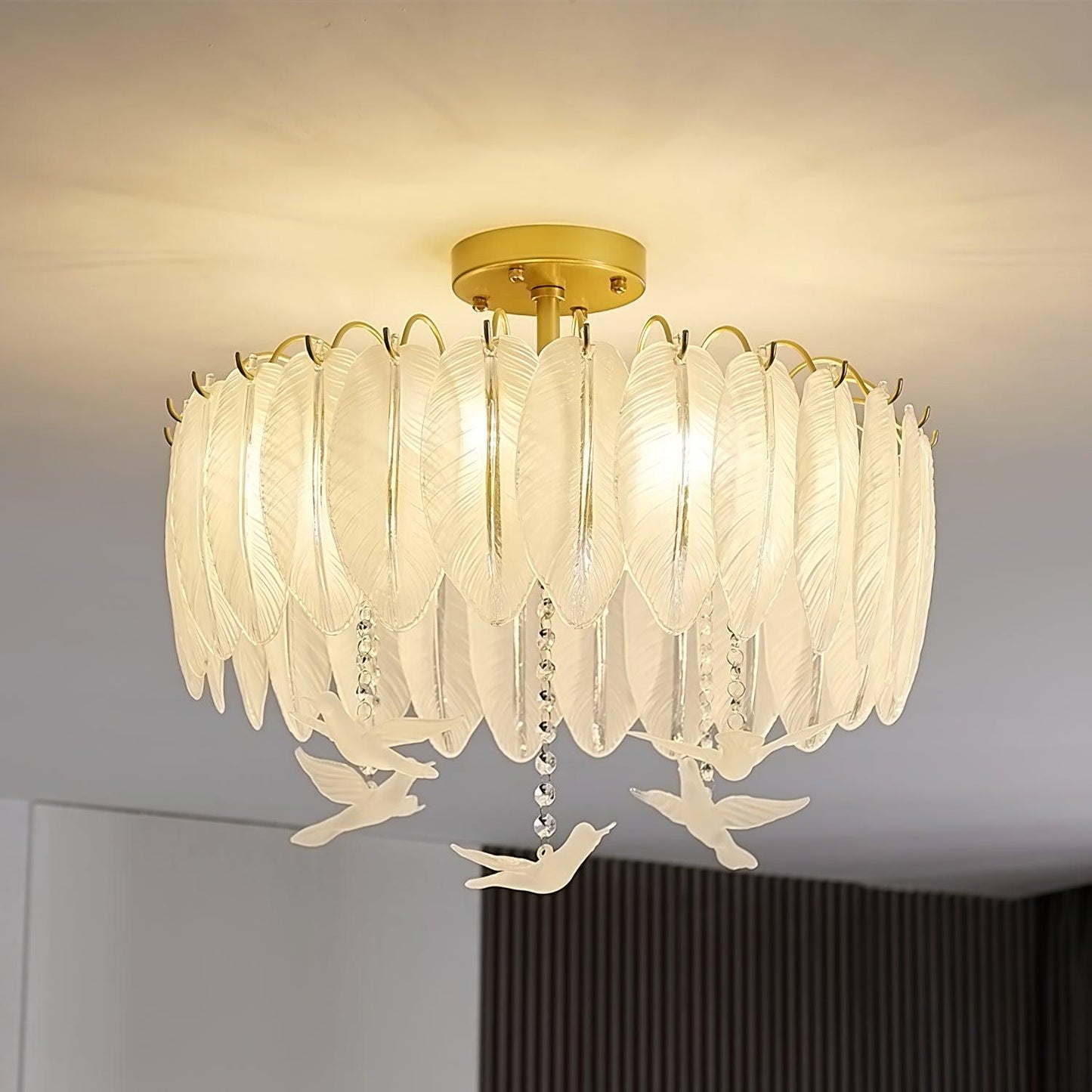 Glass Feather Ceiling fixture Ceiling Light