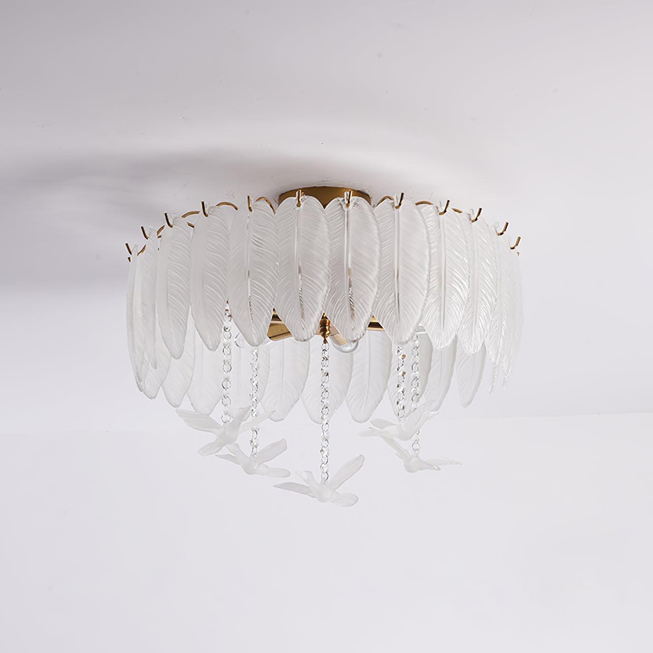 Glass Feather Ceiling fixture Ceiling Light