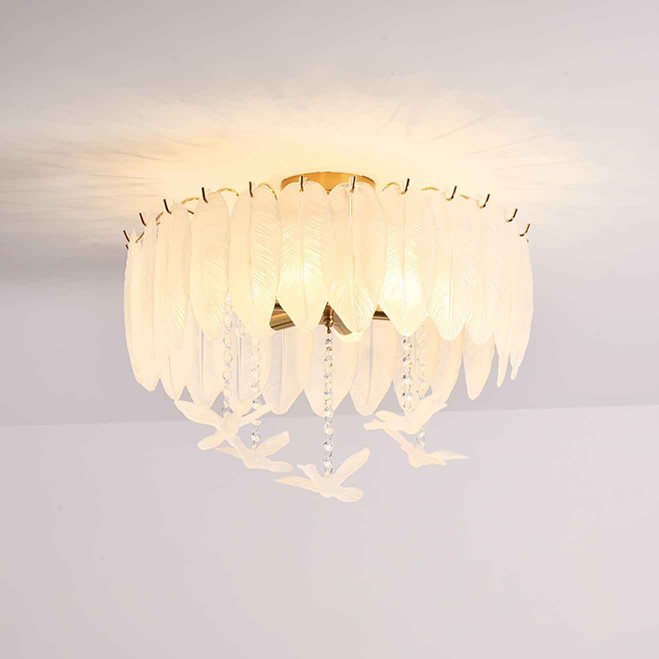 Glass Feather Ceiling fixture Ceiling Light