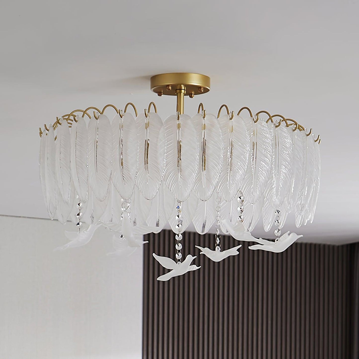 Glass Feather Ceiling fixture Ceiling Light