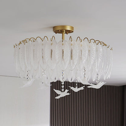 Glass Feather Ceiling fixture Ceiling Light