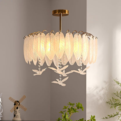 Glass Feather Ceiling fixture Ceiling Light