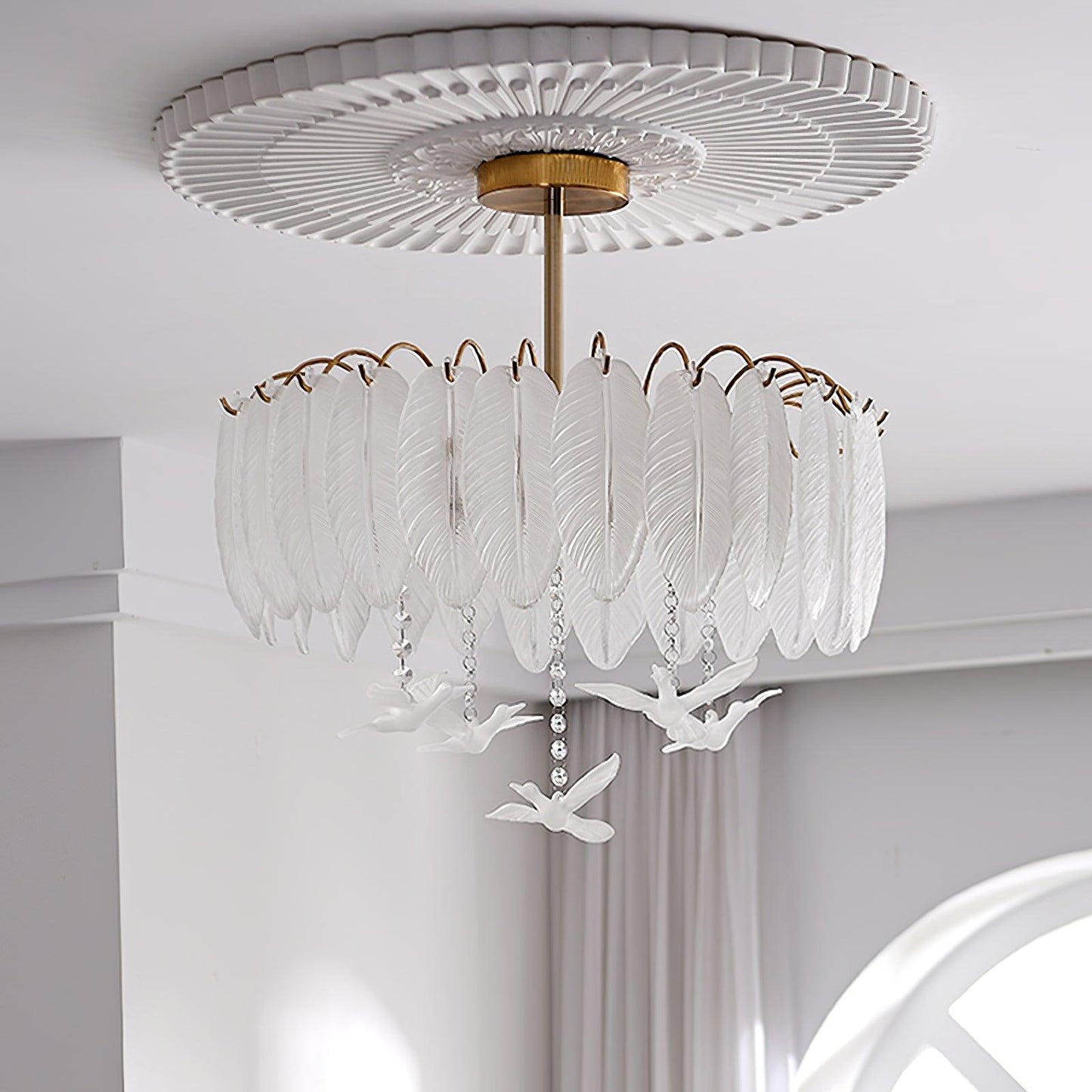 Glass Feather Ceiling fixture Ceiling Light