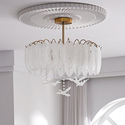 Glass Feather Ceiling fixture Ceiling Light