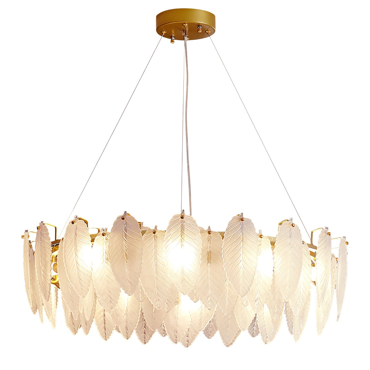 Glass Feather Candelabrum Chandelier