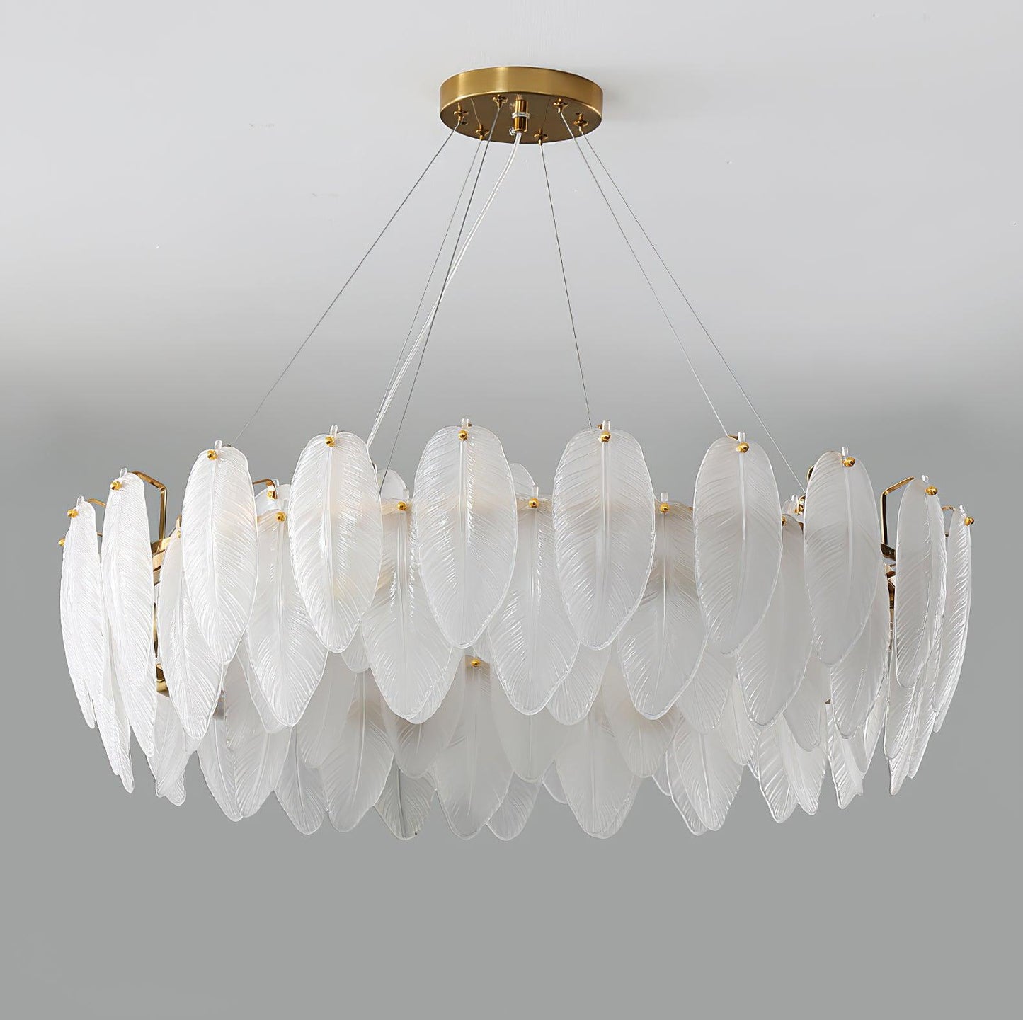 Glass Feather Candelabrum Chandelier