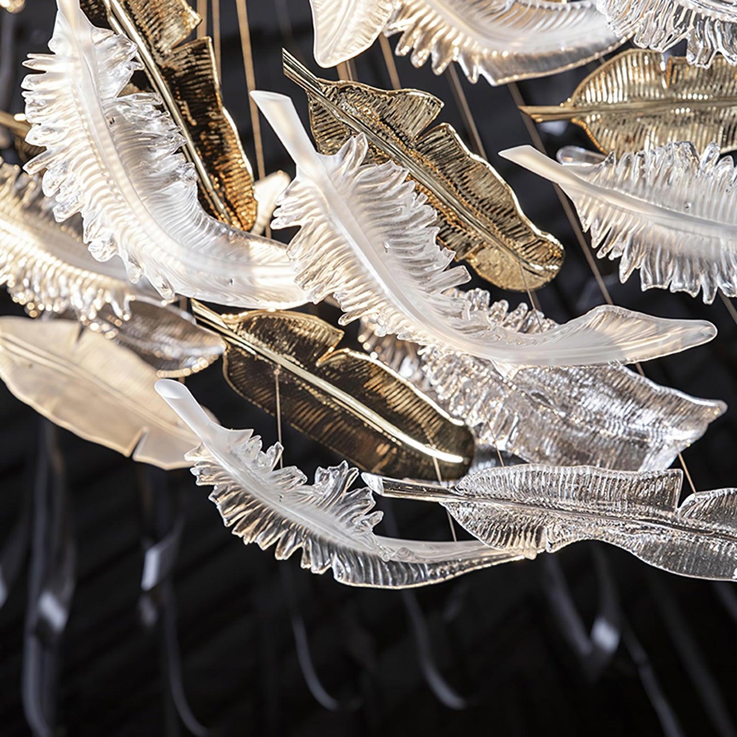 Glass Feathers Flying Pendant light Chandelier