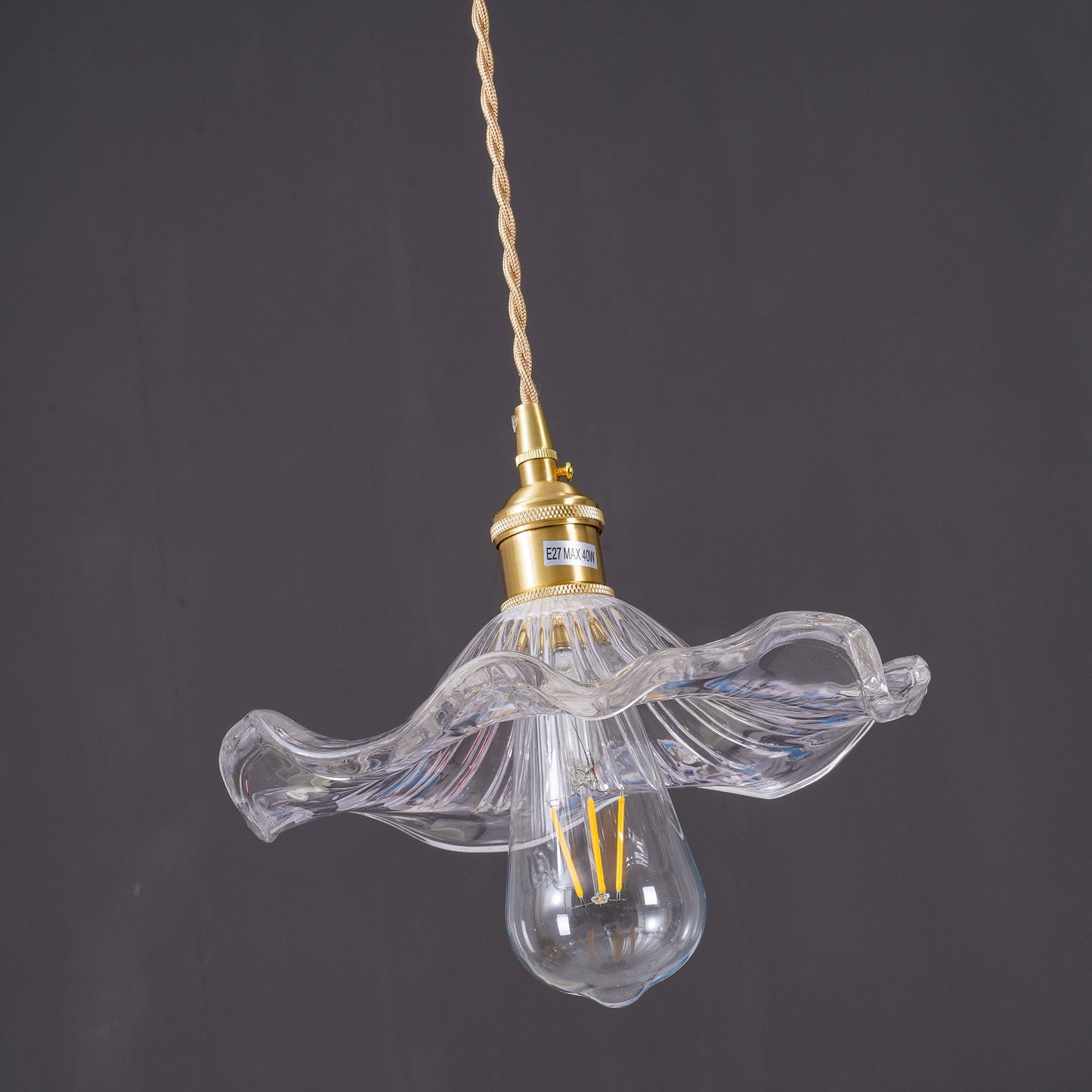 Glass Hibiscus Flower Drop light Pendant Light