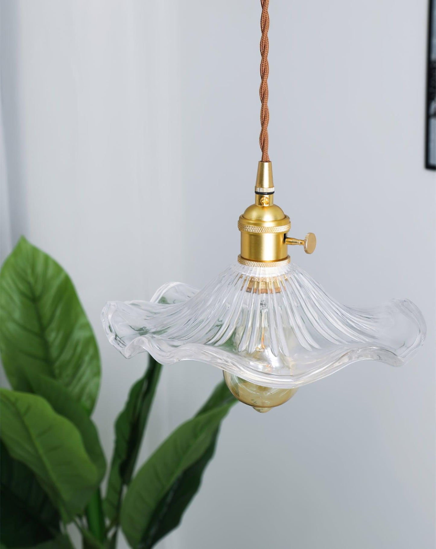 Glass Hibiscus Flower Drop light Pendant Light