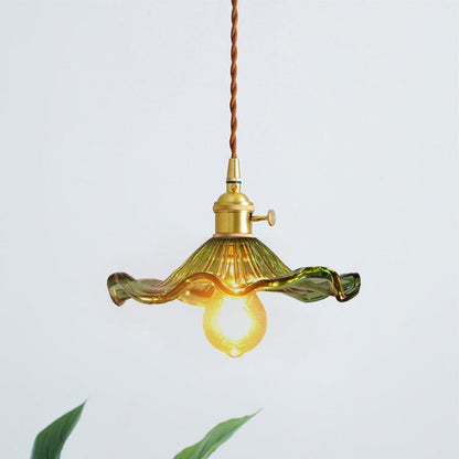 Glass Hibiscus Flower Drop light Pendant Light