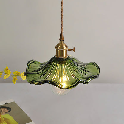 Glass Hibiscus Flower Drop light Pendant Light