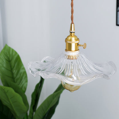 Glass Hibiscus Flower Houselight Swag Light