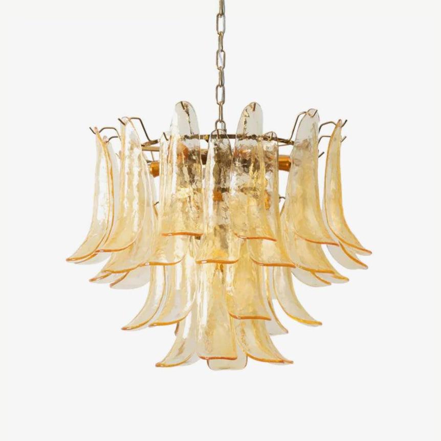 Glass Leaf Cascade Candelabrum Chandelier